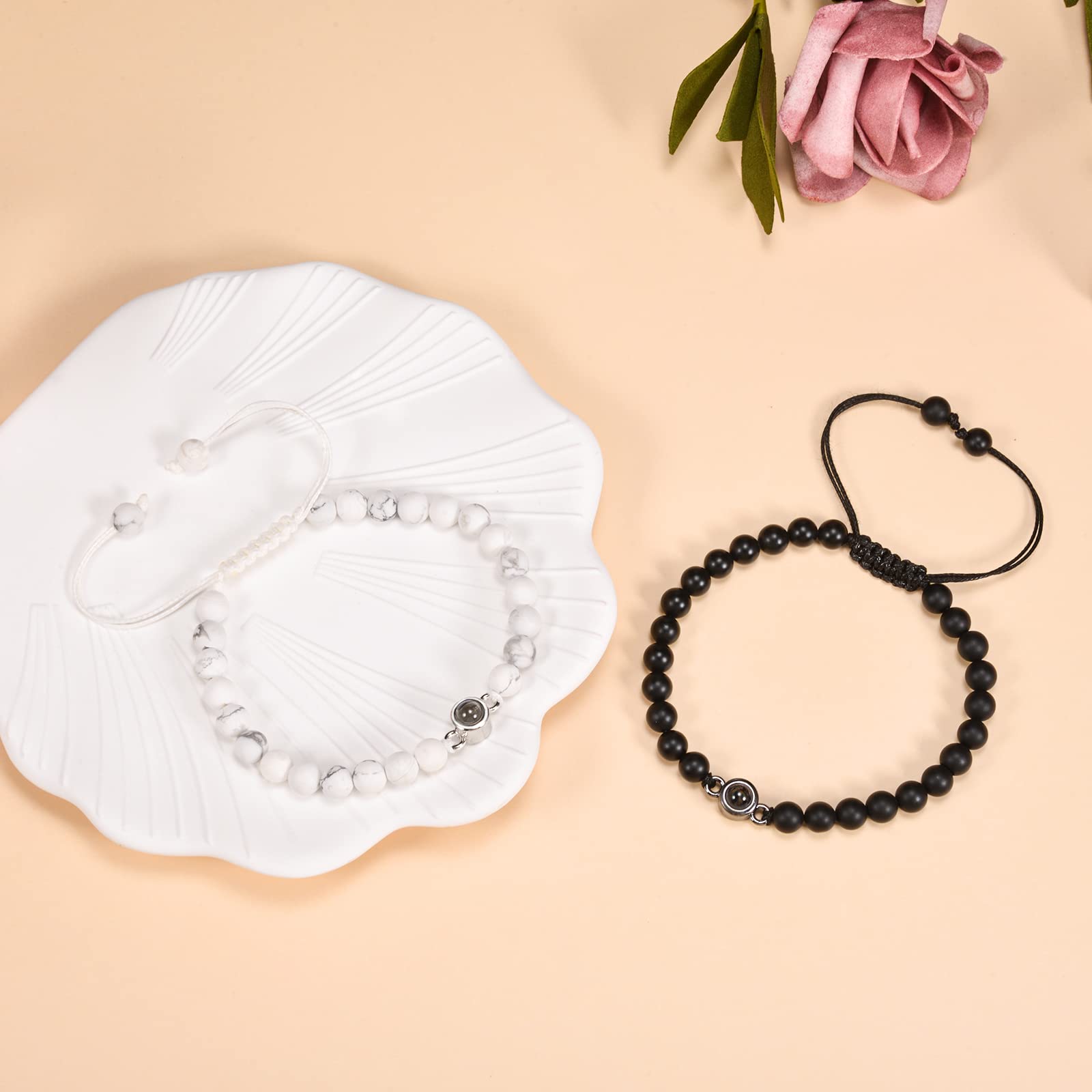 CheersLife FR,Braccialetti Di Coppia Braccialetto Di Proiezione In 100 Lingue