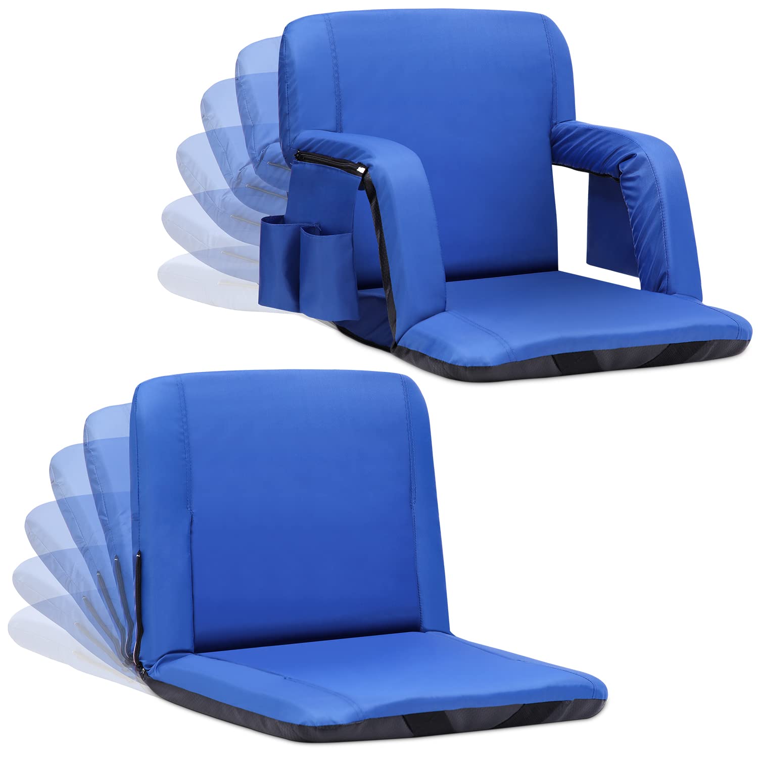 Sportneer Stadium Seats for Bleachers, 2 Pack Bleacher Seats with Back