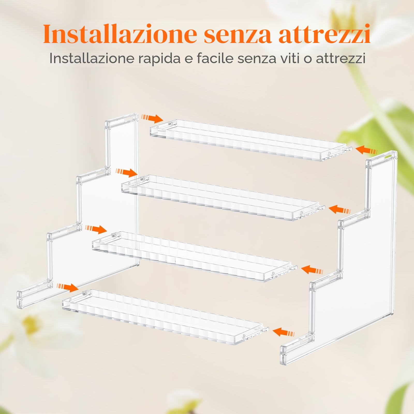 Lifewit Espositore Profum 4 Livelli, Espositori Acrilico Verticale, Alzate per Espositori per Cupcake, Buffet, Dessert, Smalti per Unghie, Spezie, Cosmetici, 2 Confezione, Trasparente, 30 cm