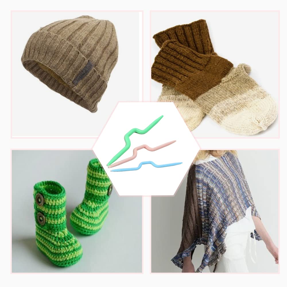 3 Pcs Aiguilles À Tresser Incurvées, Aiguilles À Tricoter Auxiliaire