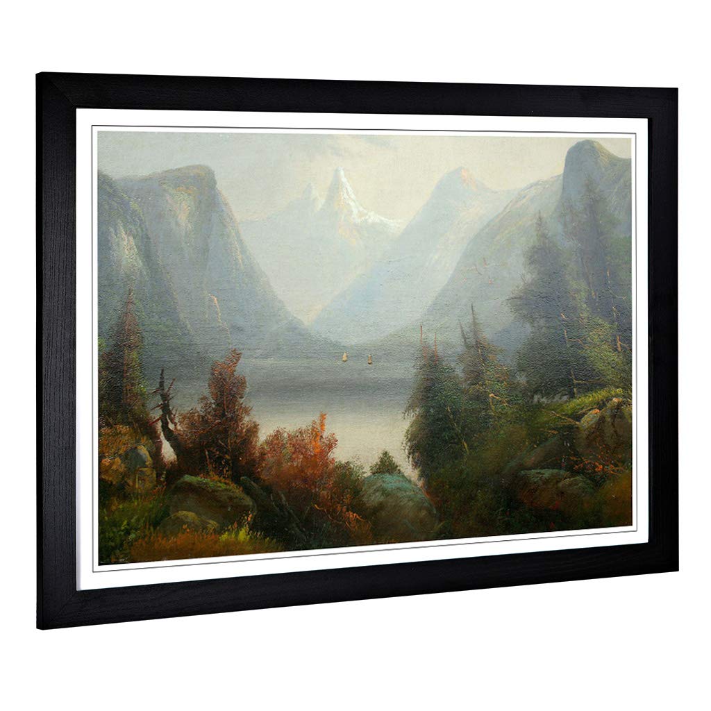 Big Box Art Framed Print of Thomas Cole Hudson River 2 Design | Wall Art Picture | Home Decor for Kitchen, Living, Dining Room, Bedroom, Hallway, Office, Black, A2 / 24.5x18 Inch / 62x45cm