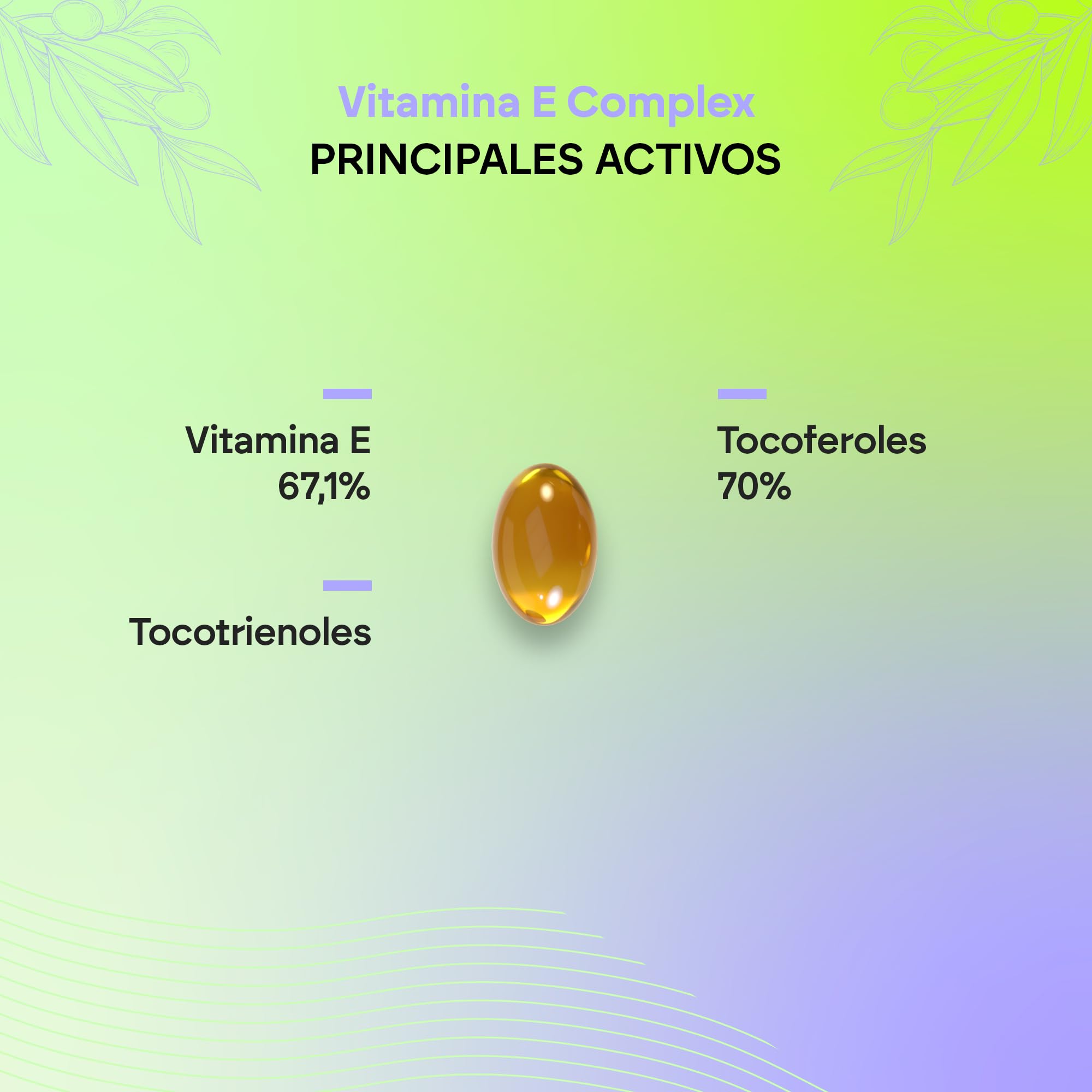 Vitamina E Cápsulas - Tocotrienoles + Tocoferoles - Antioxidante - Protege las Células del Estrés Oxidativo - 60 Softgels Vitamin E Complex Nutralie