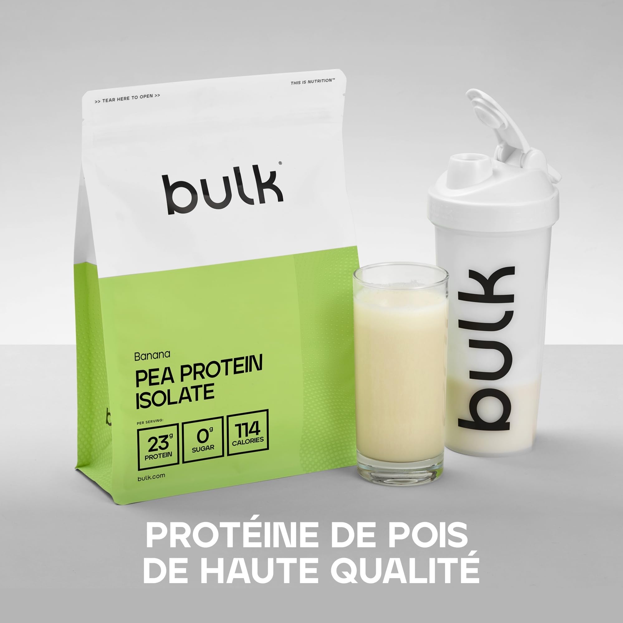 Bulk Isolat de Protéine de Pois, Protéine Vegan en Poudre, Banane, 2,5 kg