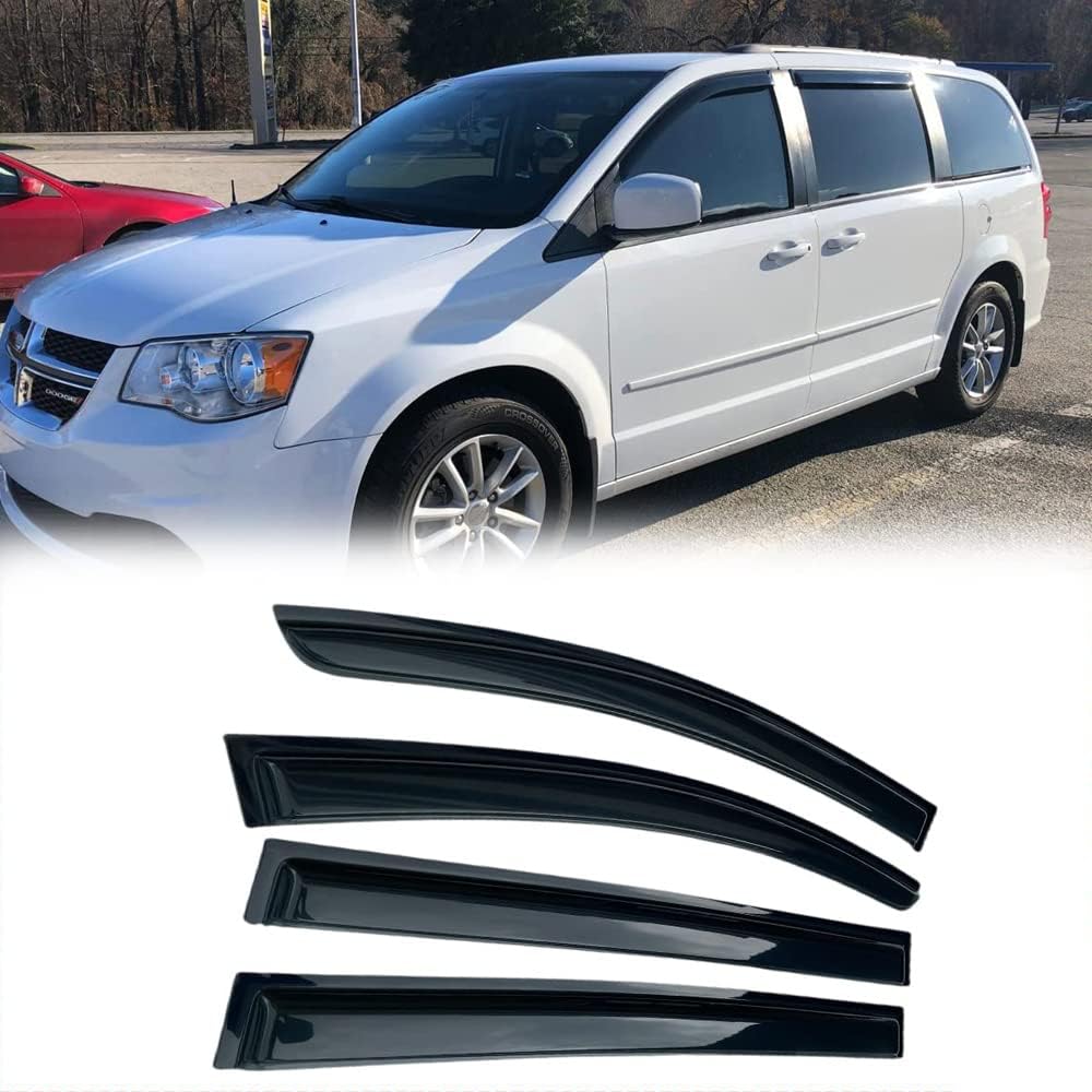 Deebior Deflectores de Aire de ventilación de Ventana Lateral, 4 Piezas deflectores de Aire de Estilo de Canal Exterior, deflectores de Viento compatibles con VW TOURAN 2003-2010 5 Puertas