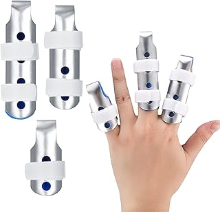 3 Pcs Finger Splints, Metal Finger Support Braces Splints, Finger Stabilizer with Adjustable Loop Straps, for Adults Children, Arthritis Knuckle Broken Fingers Straightening