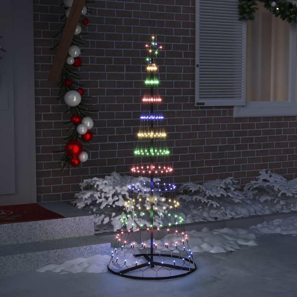 Choinka LED wielokolorowa, 71 x 71 x 184,5 cm, metalowa, ze stojakiem, 8 trybów świecenia, do użytku wewnątrz i na zewnątrz