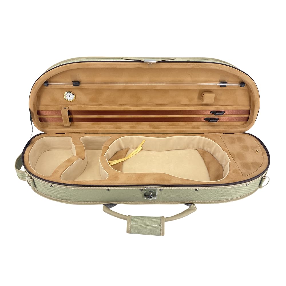 Custodia per violino 4/4 Full Size Nylon Oxford Scatola leggera Spallacci regolabili Violino borsa da viaggio (verde pisello)