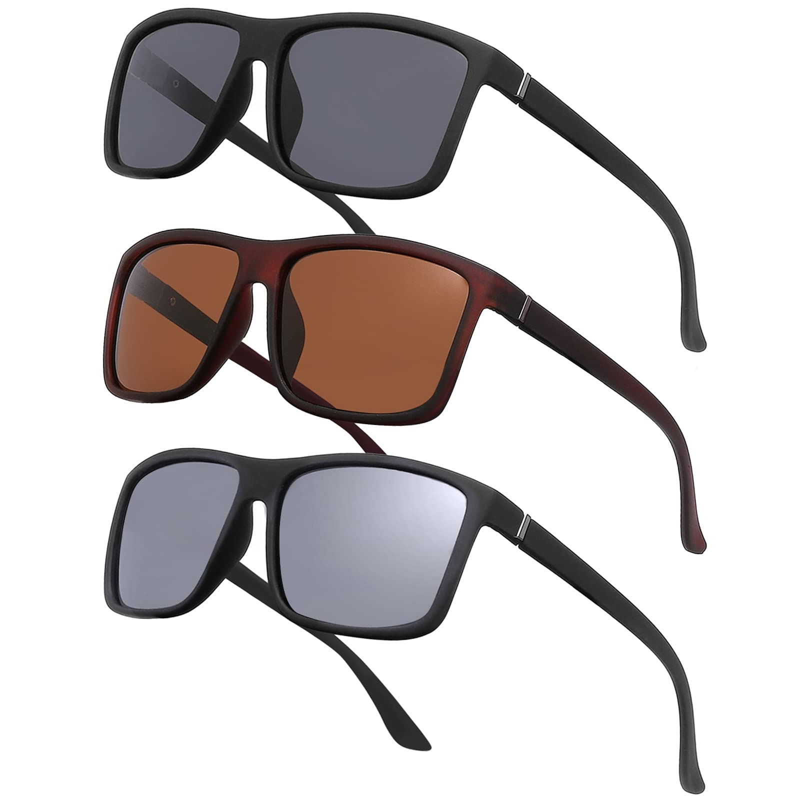 Men's Sports Polarized Sunglasses Square Frame Glasses NP1007