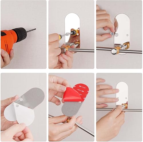 Miniatura 6 de Percha de ropa de acero inoxidable, organizador de almacenamiento para colgar ropa, ahorro de espacio, organizador de perchero de montaje en pared,