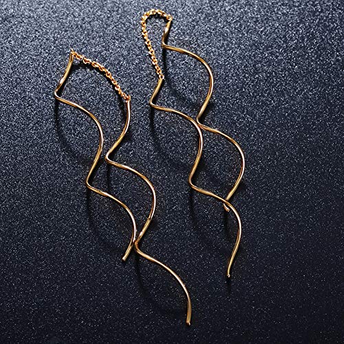 Fresh Style Exquisite Threader Dangle Earrings Curve Twist Shape for Women's Gift E1583