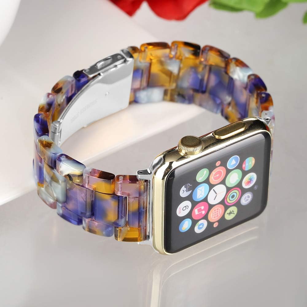 Limited Stock Resin Watch Band,FIANO Fashion Replacement Wristband Strap Compatible with Apple iWatch Series 6/5/4/3/2/1 with Stainless Steel Buckle Strap Women Men(Blue Ocean, 38mm) 50% Off Discount Resin Watch Band,FIANO Fashion Replacement Wristband Strap Compatible with Apple iWatch Series 6/5/4/3/2/1 with Stainless Steel Buckle Strap Women Men(Blue Ocean, 38mm)