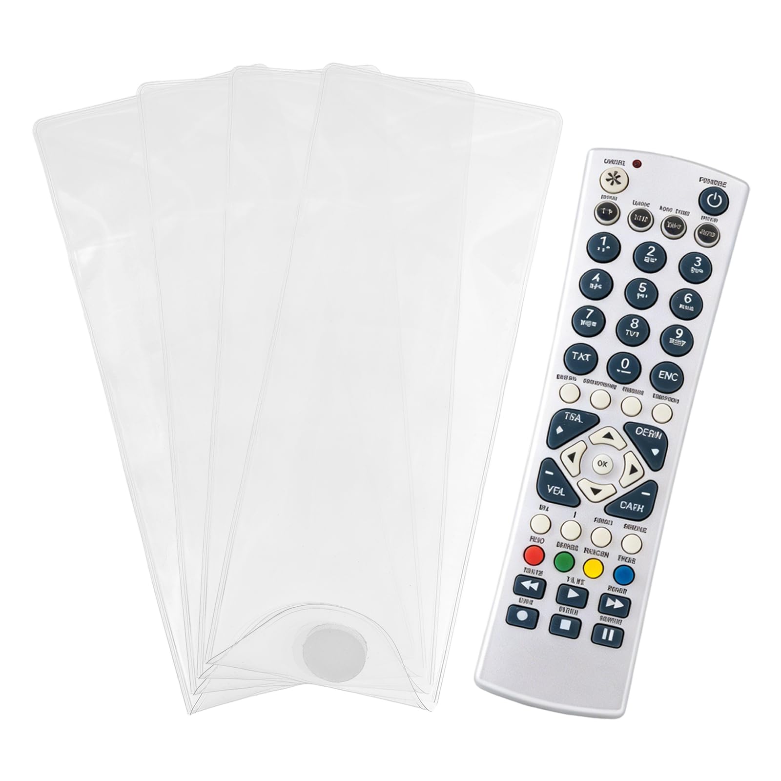 sourcing map 4Pcs Remote Control Cover Protector (18cm x 7cm) Transparent Waterproof Protective Sleeve Wrap Bag Universal TV Controller Protective Case for Air Conditioning Television