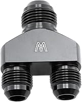 Vista 1 de 10AN a 8 AN Y Bloque Adaptador Acoplador Unión Montaje Divisor Flare Macho Rosca Negro Acabado anodizado