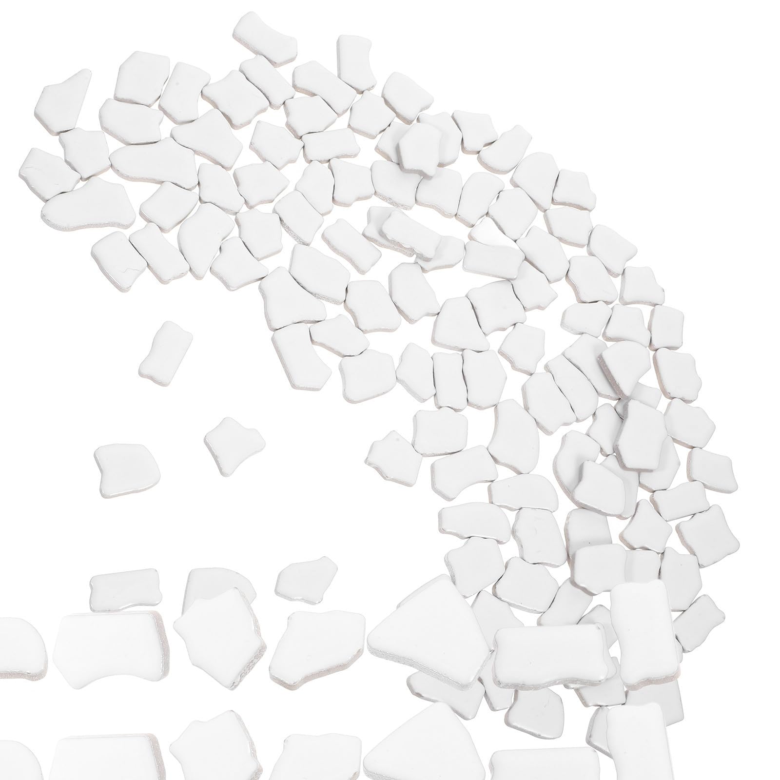 Piezas de Cerámica para Mosaico Diy, Irregulares, 1000g, de Color Blanco