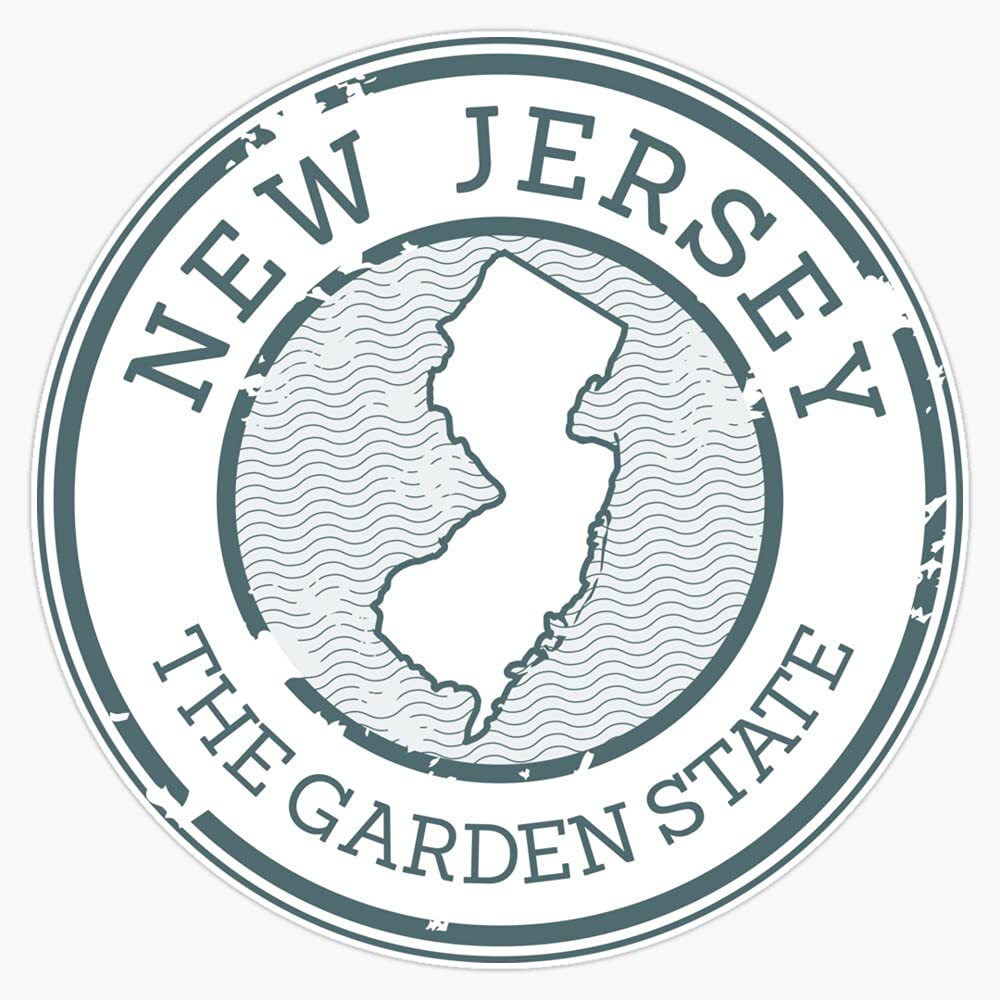 New Jersey - The Garden State (Stamp) Vinyl Decal Wall Laptop Bumper Sticker 5"
