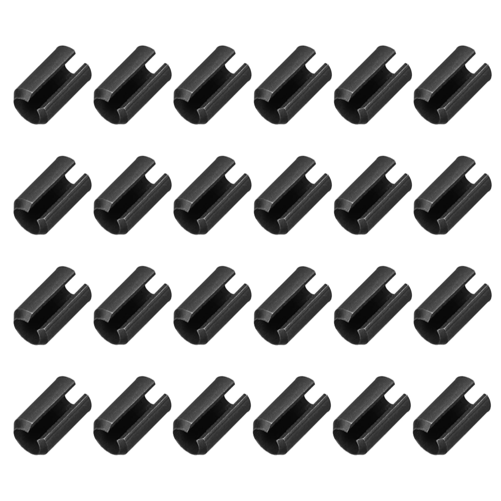 sourcing map 25Pcs Slotted Split Roll Pins 1/2 Inch(12mm) Dia. 3/5 Inch(16mm) Length 65Mn Steel Spring Tension Expansion Dowels for Secure Fastening, Black โ image 1