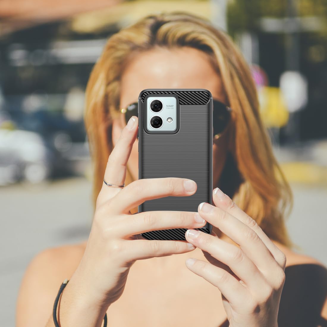 Hülle Für Motorola Moto G84 5G – Stoßfest, TPU Silikon, Kohlefaser-Optik, Präzise Ausschnitte