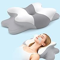 Vista 1 de Almohada de apnea del sueño con alivio del dolor de cuello y ronquidos - Almohada cervical ortopédica, almohada ergonómica de espuma viscoelástica