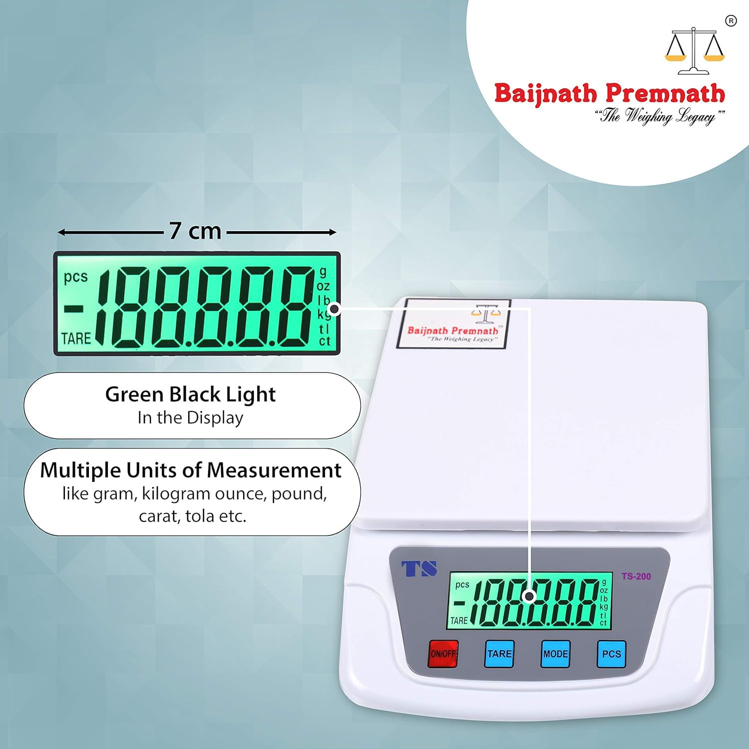 Baijnath Premnath Digital 10kg x 1g small size Premium Scale Balance Multi-purpose weight measuring machine with Adapter Weighing Scale for laboratories research purpose - Image 4 thumbnail