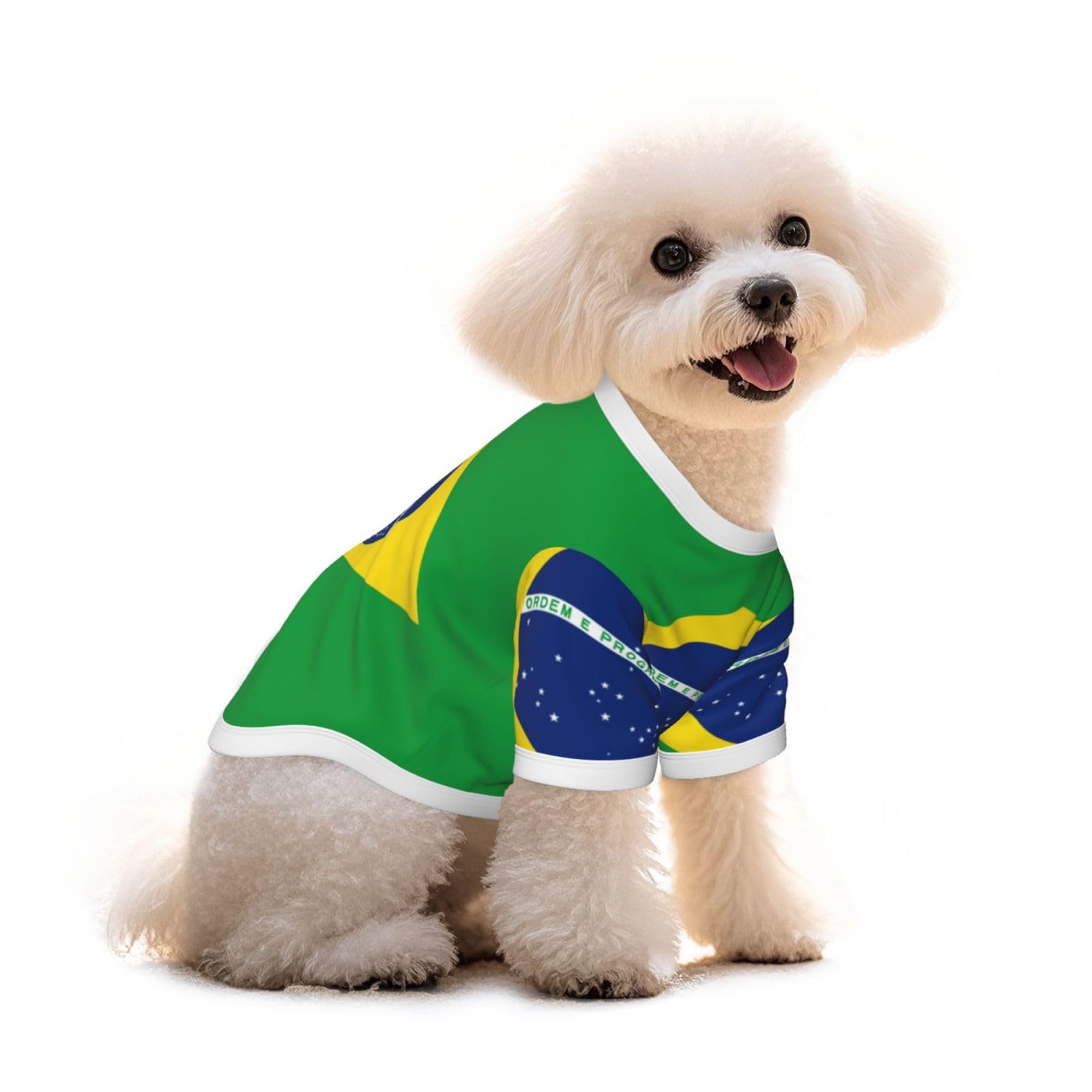 Brazilian Flag Dog T-Shirt Clothes Apparel Puppy Vest Pet and Elastic Tank Top Clothing, Dogs Cats Pullovers Cute Breathable Soft Large