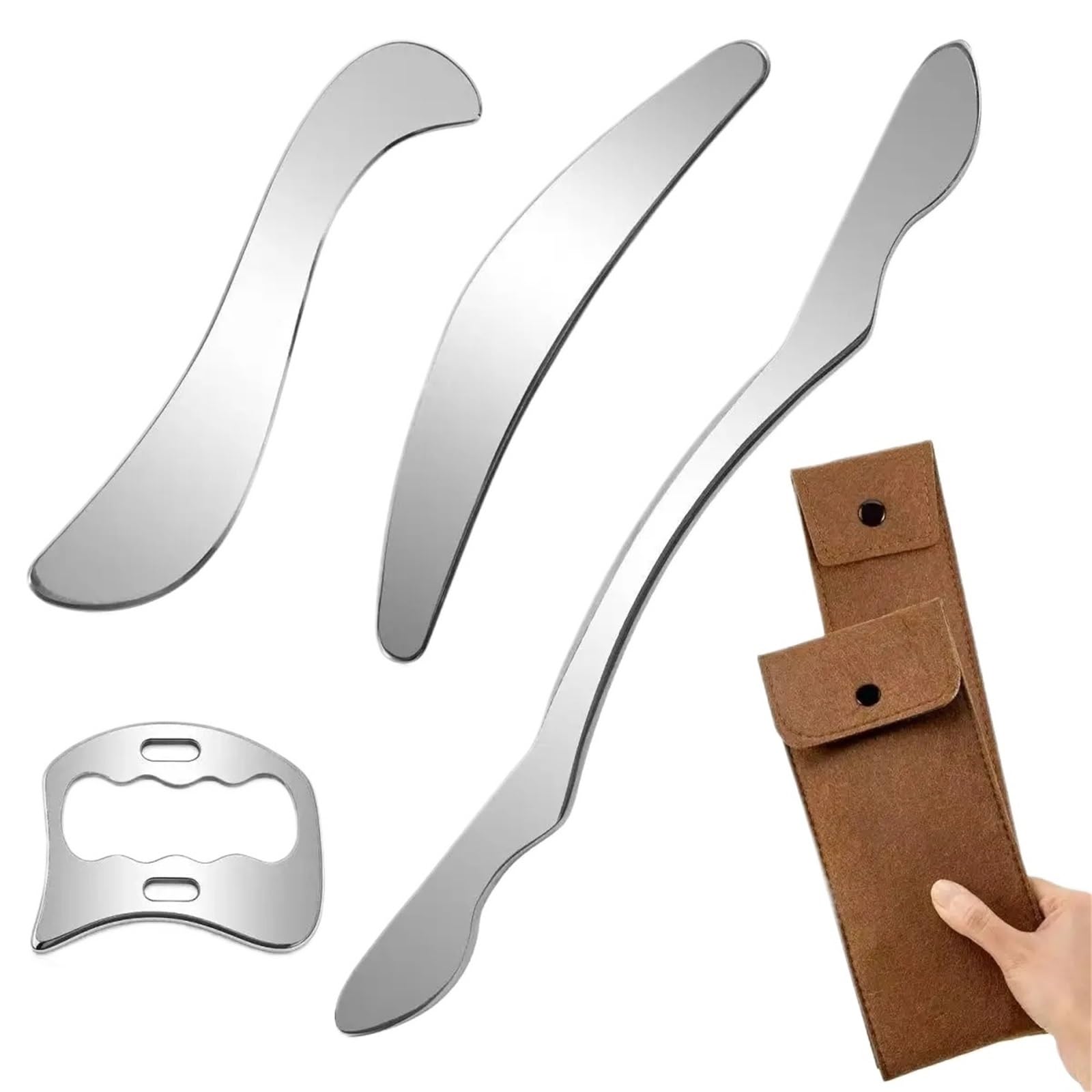 Strumento Gua Sha in acciaio inossidabile | Strumento for raschietto muscolare Strumenti for il viso Gua Sha