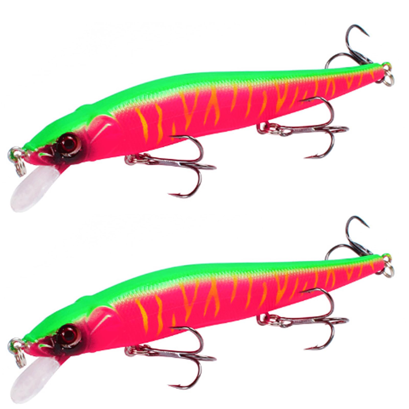 IvyLoutish Fishing Lure Bait 2 Pcs Fishing Bait 11.5cm/14g Minnow Crankbait Wobblers 3D Eyes Perch Artificial Bait Pike Carp Bait Swim Bait Fishing Fishing Tackle