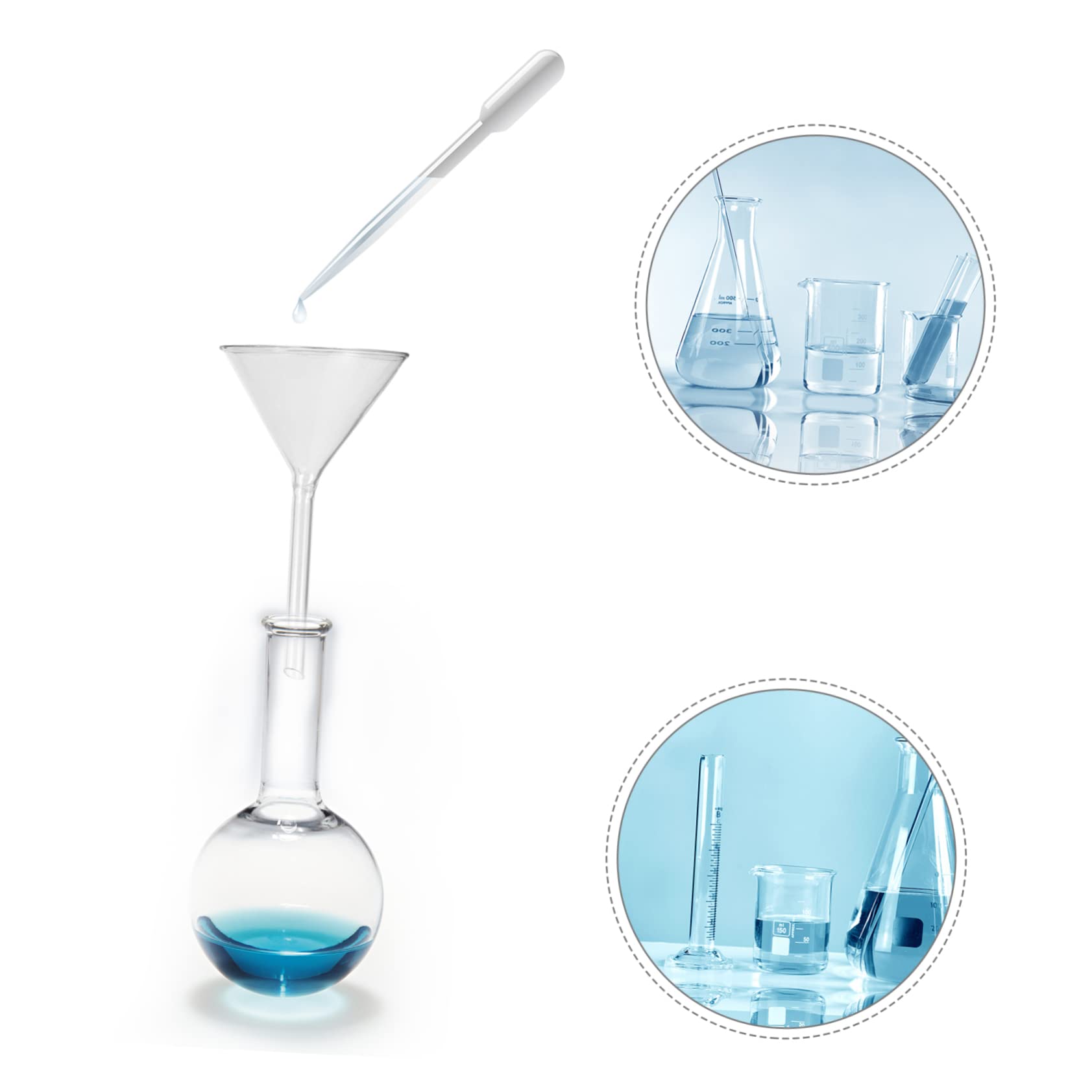 MAGICLULU 8 Pz imbuto vetreria da laboratorio piccoli imbuti per piccole bottiglie bicchiere chemical bottiglie d'acqua filtro articoli da laboratorio in attrezzature da laboratorio