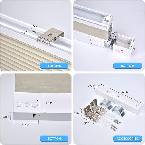 Miniatura 5 de THIRDREALITY ZigBee Persiana Inteligente, Persianas de Ventana Opacas Motorizadas con Control Remoto, Persianas de Panal Inalámbricas, Ajuste