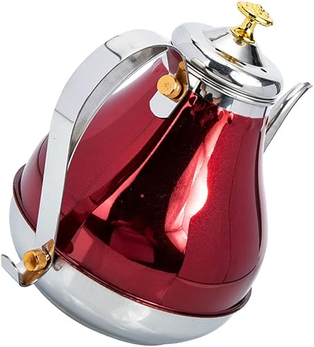 Mobestech Tetera de gran capacidad Viaje Hervidor de agua caliente de doble voltaje Estufa de té Colador de tetera