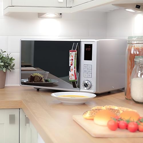 Miniatura 5 de Juego de 3 fundas navideñas para manijas de refrigerador, decoración navideña para manijas de electrodomésticos de cocina y microondas