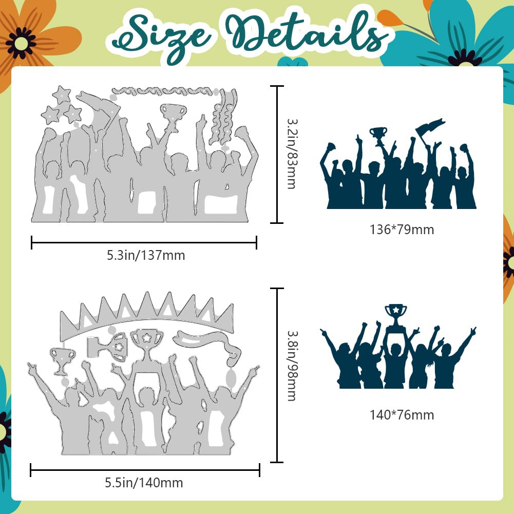 DELORIGIN Winner Cutting Dies Celebrate Dies Cut Metal Die Cuts Embossing Stencils Template Dies for Card Making Decoration DIY Scrapbooking Photo Album Arts Paper Crafts Greeting Match Card Supplies - Image 2