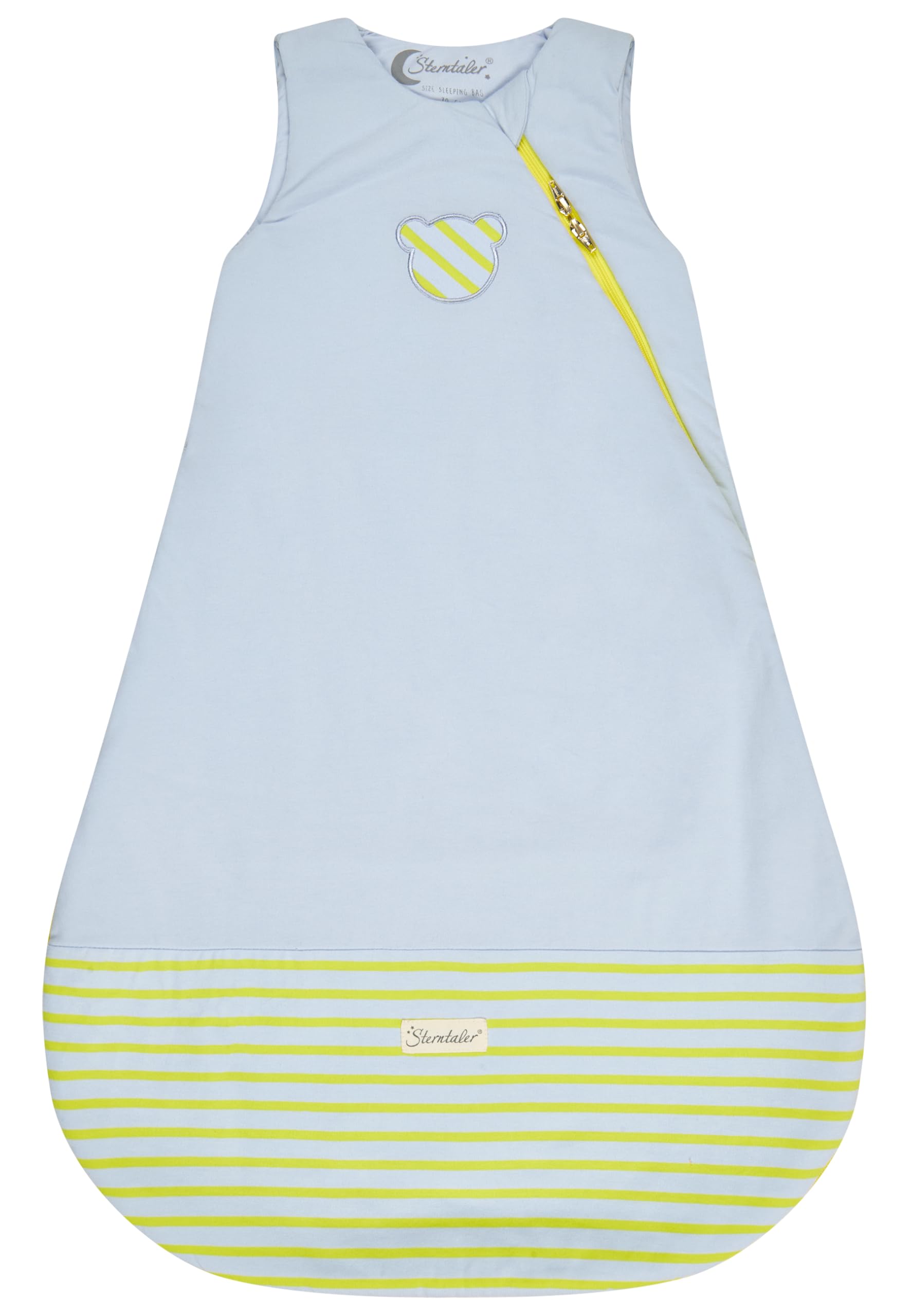 Sterntaler Schlafsack Familie Bär mit Jersey-Oberstoff, Hydrocool Futter, leichter Wattierung und praktischem Zwei-Wege-Reißverschluss in eisblau, 1,50 TOG, Größe 70