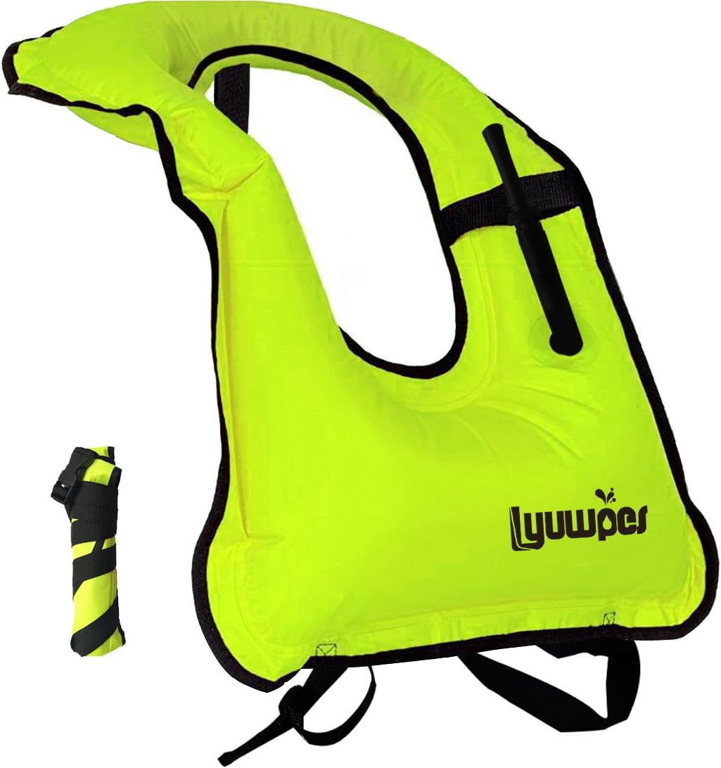 Inflatable Snorkel Vest Adult Snorkeling Jacket Free Diving Swimming Safety