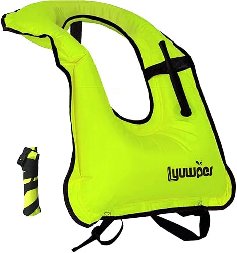 Chaleco de Esnórquel Inflable para Adultos Chaquetas de Buceo Libre Natación Seguridad Soporta Hasta 220 Libras