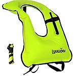 Lyuwpes Inflatable Snorkel Vest Adult Snorkeling Jackets Free Diving Swimming Safety Load Up to 220 Ibs Green