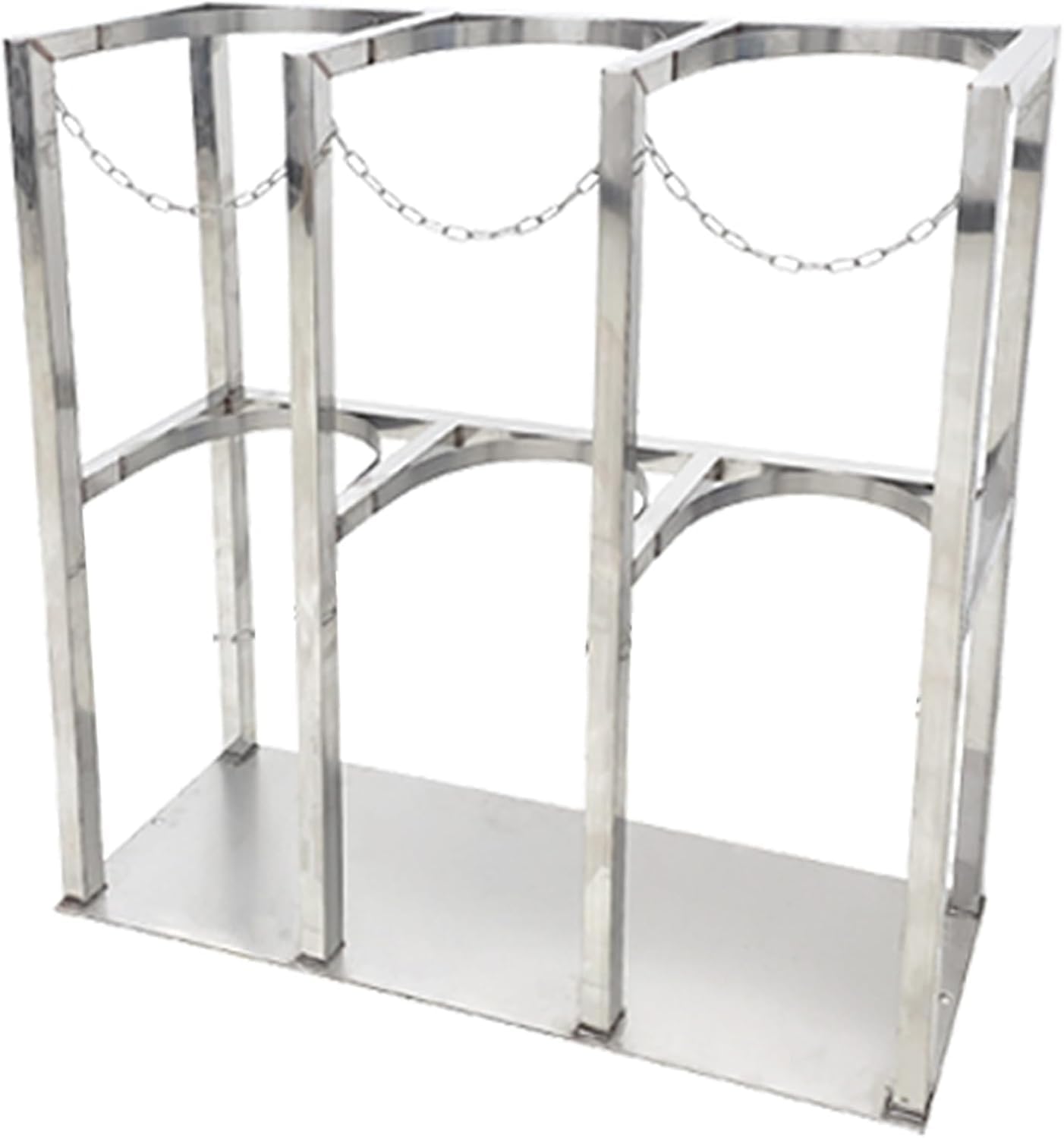 Estante para cilindros de oxígeno de 4 L, estante de almacenamiento de cilindros de gas, estante fijo de acero inoxidable resistente para cilindros de gas y estante fijo para cilindros de gas clínico