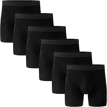 BAMBOO COOL Men's Underwear Boxer Briefs,Regular Leg,Breathable Soft Moisture-Wicking with Fly Underwear For men