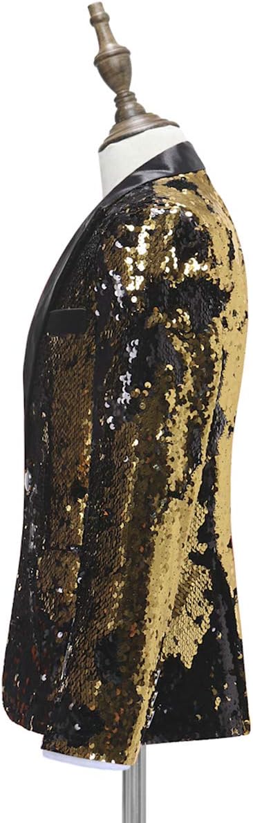 Boys Tuxedo Suit Formal Outfit 2 Piece Suits with Sequin Blazer and Black Pants for Party Prom Wedding - Image 4