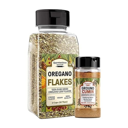 Unpretentious Paquete de hojuelas de orégano y comino molido, varios tamaños, especias tradicionales, condimentos para carne y verduras