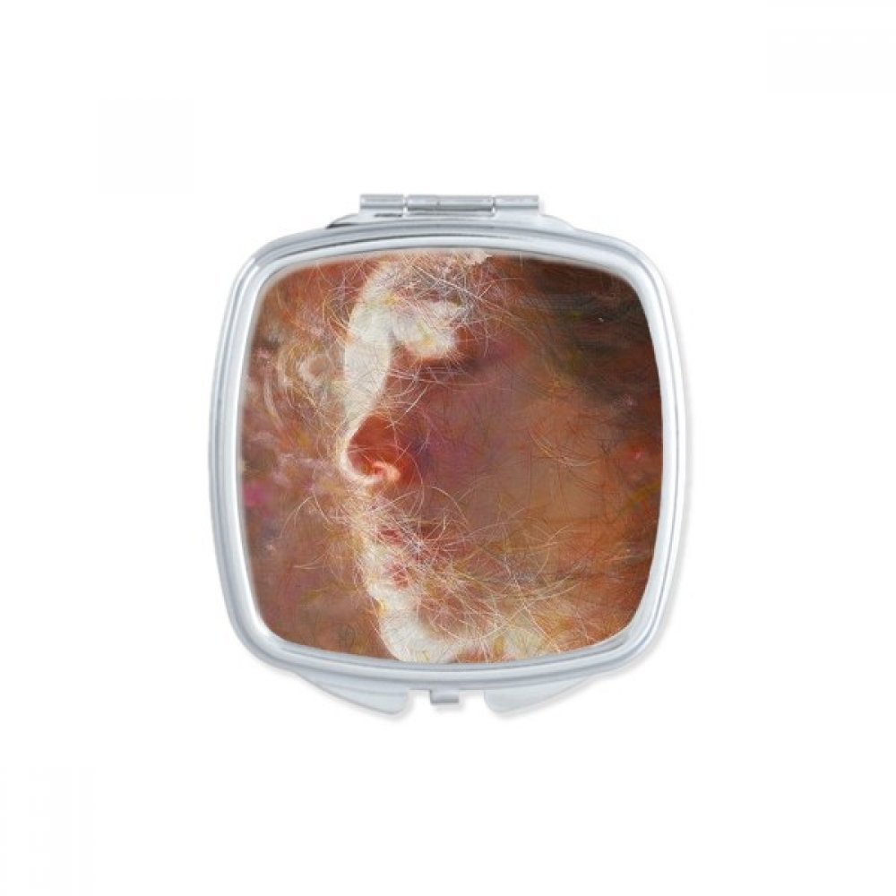 Peinture à l'huile miroir carré maquillage compact et portable pour sac à main