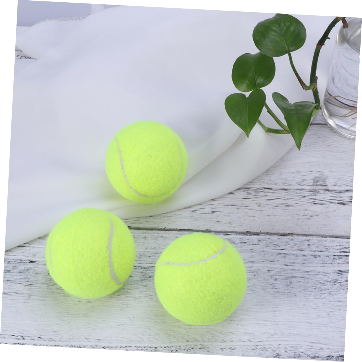 POPETPOP 6Pcs Regular Duty Tennis Balls for Practice and Pet Dogs High Visibility Yellow for Training Machines and Courts Durable with Strong Elastic Seams