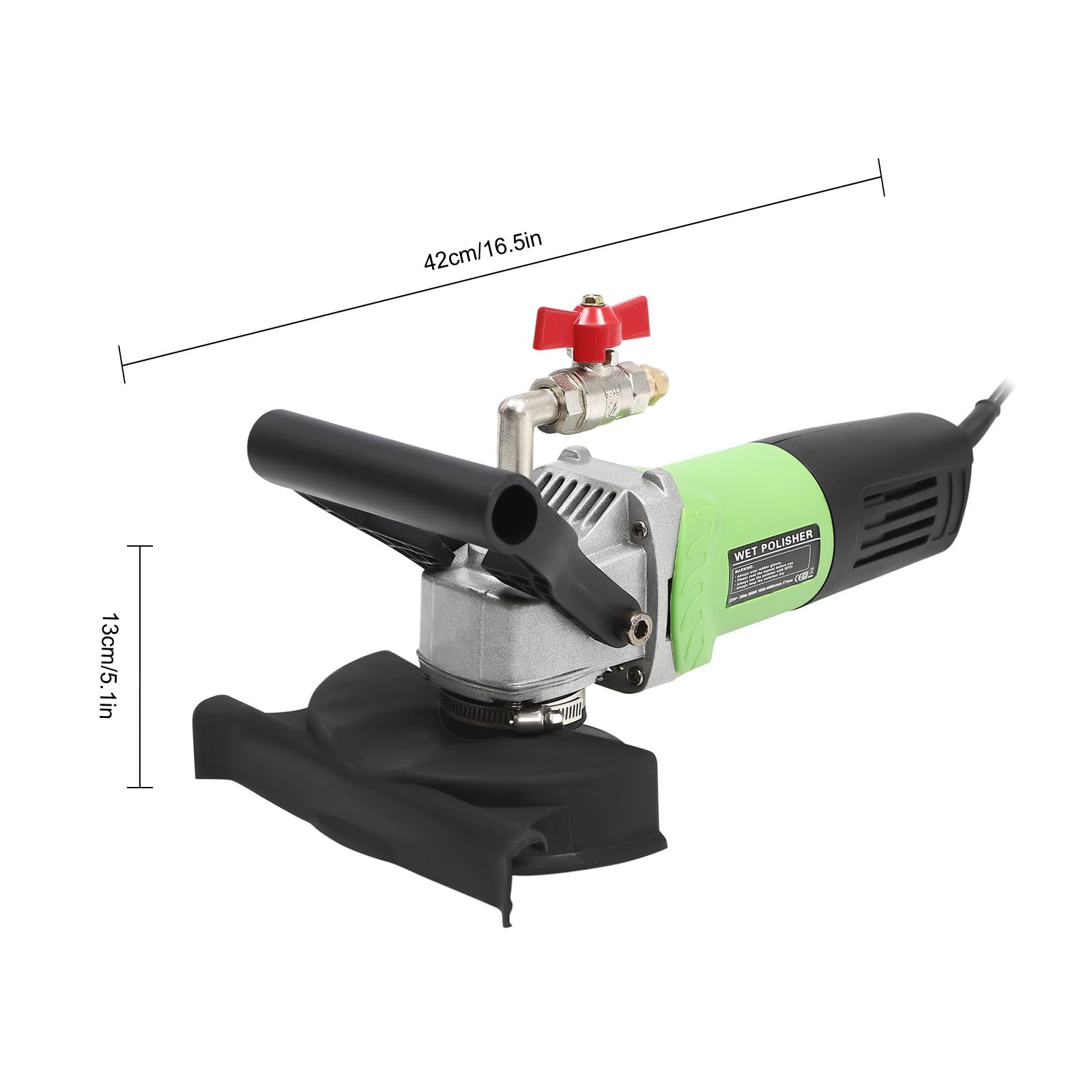 Pulidora húmeda 800 W lijadora pulidora con 7 almohadillas, 6 marchas, disco de 100 mm, amoladora angular para granito, mármol, hormigón, superficies de piedra