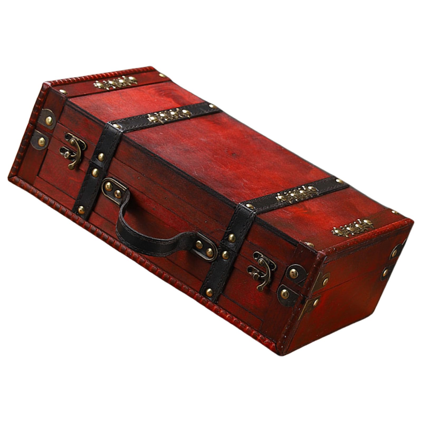 Msioytog Vintage Sturdy Wood Storage Box with Suitcases Designs for Jewelry and Small Items Use Wood Organizers