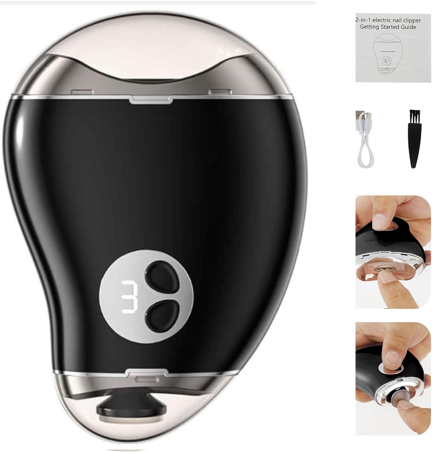 Lrolbmi Nail Trimmer Electric,Nail Clippers and Nail File 2-in-1 Design,Use Safety, Excellent Present,Nail Clippers,Nail Cutter,Corta uñas,Suitable for Baby,Elderly,Children,Woman
