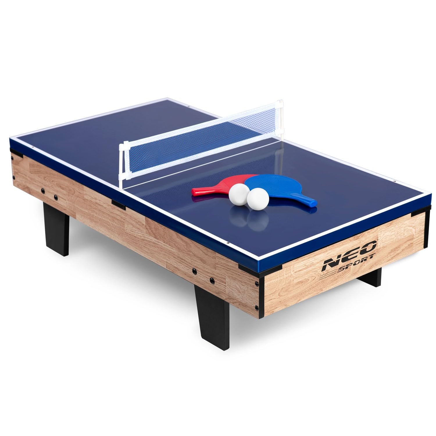 Neo-Sport Table de Jeu 4 en 1, Jeux de Baby-Foot, Hockey sur air, Billard, ping-Pong, 43 x 82 x 32 cm