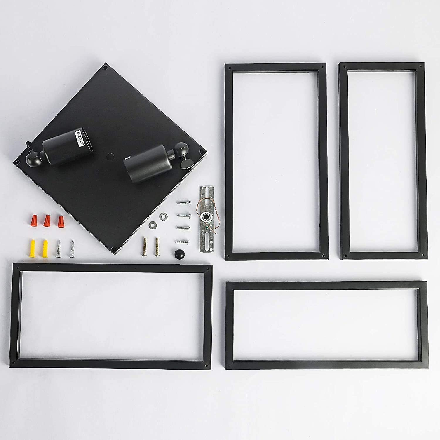 Exclusive Discount 50% Price Linsly Farmhouse Flush Mount Ceiling Light Fixture, 2-Lights Black Ceiling Light Square Close to Ceiling Light for Hallway, Entryway, Foyer, Bedroom