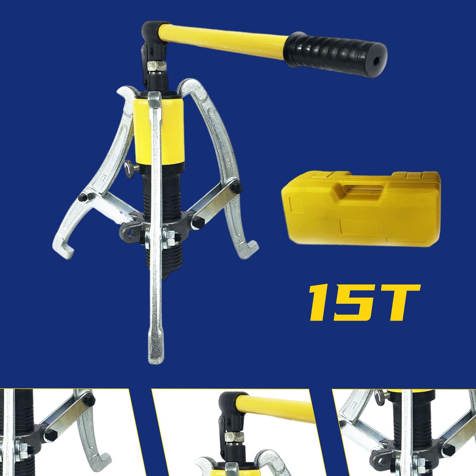15T 3-Arm Hydraulik Radnaben Polrad Abzieher Satz Hydraulischer Antriebswellen AusdrüCker Set Werkzeug Lager Innenring Lageringe Kit Lagerabzieher Profi Hydraulische AusdrüCkerset Hydraulisch