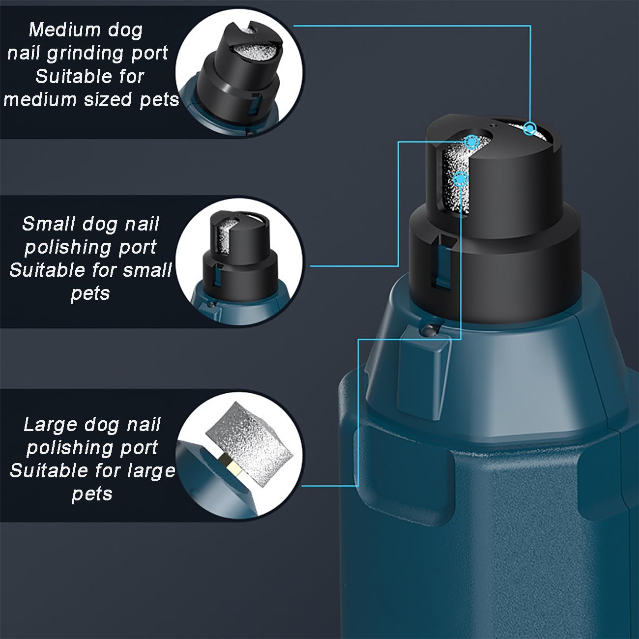 TsoLay Cortauñas para Gatos, Molinillo De Uñas para Perros con 2 Luces LED, Cortauñas Eléctrico Recargable para Mascotas De 6 Velocidades, Mango Ergonómico, para Perros Mascotas Gatos