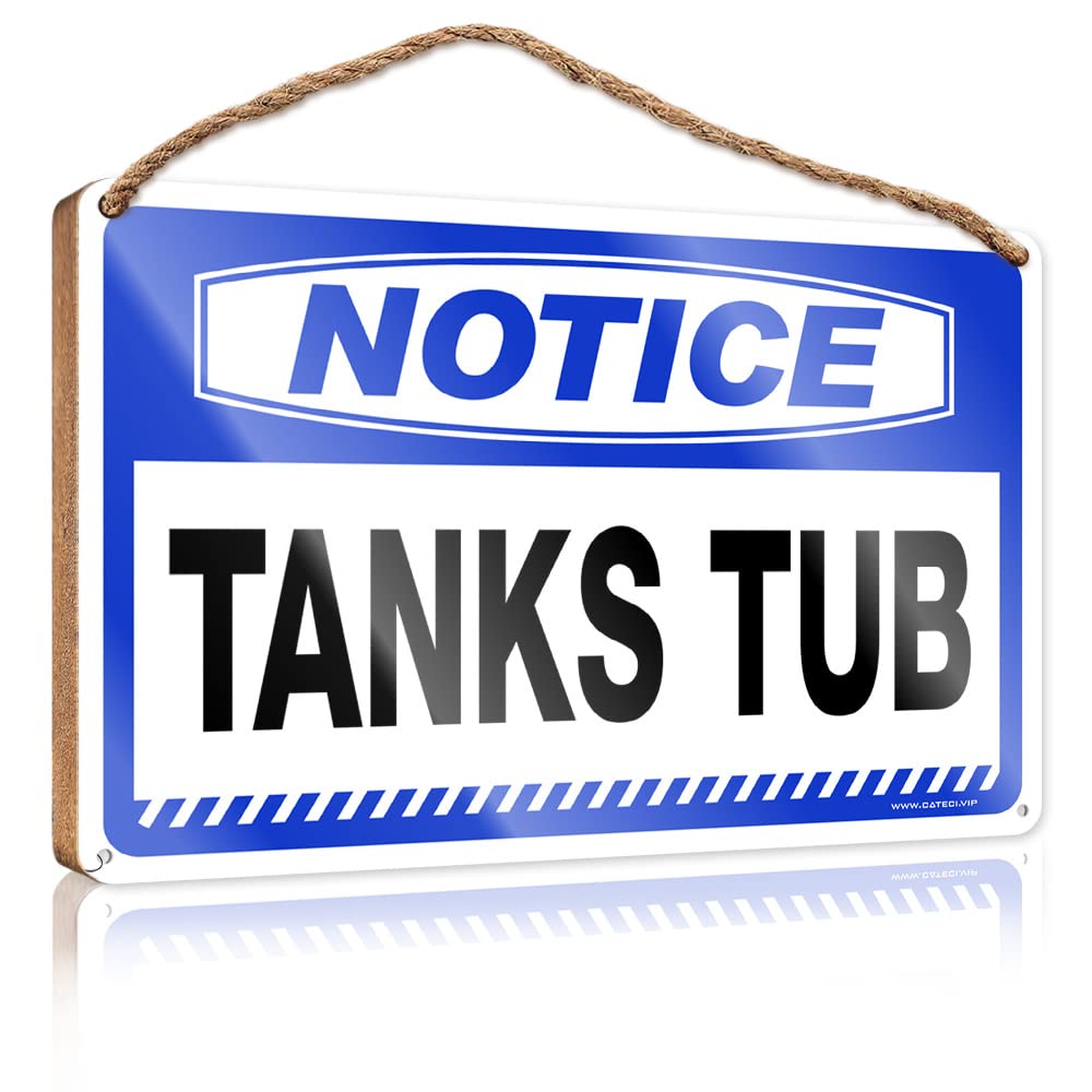 HELIOFORGE Bathroom Signs For Home Notice Tanks Tub Wooden Sign(23X35CM)