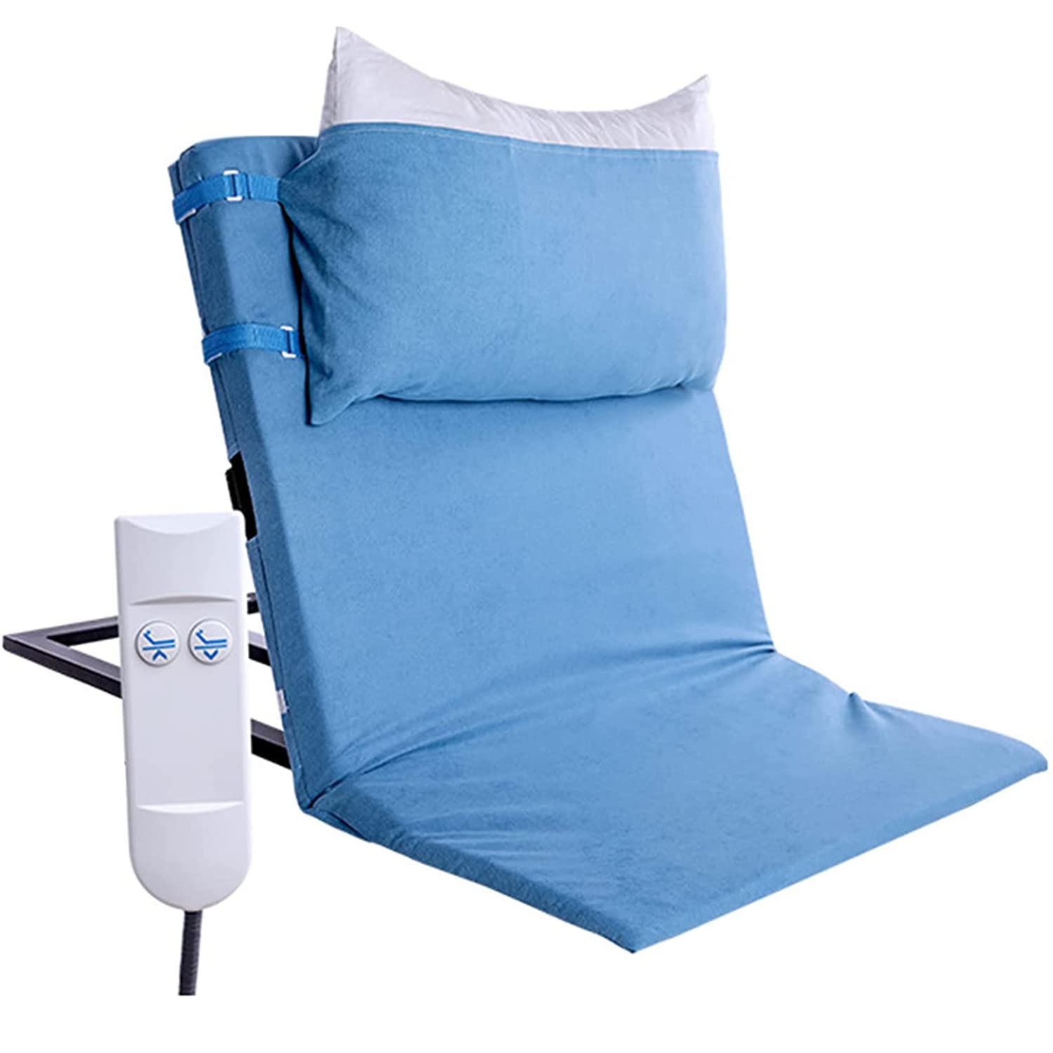 Bed Wedges Lifting Cushions,Electric Medical Pillow Lifter, Adjustable Power Lifting Bed Backrest, Adjustable Comfort Lifting Seats with Electric Pump System and Mattress Pad Cover,Blue